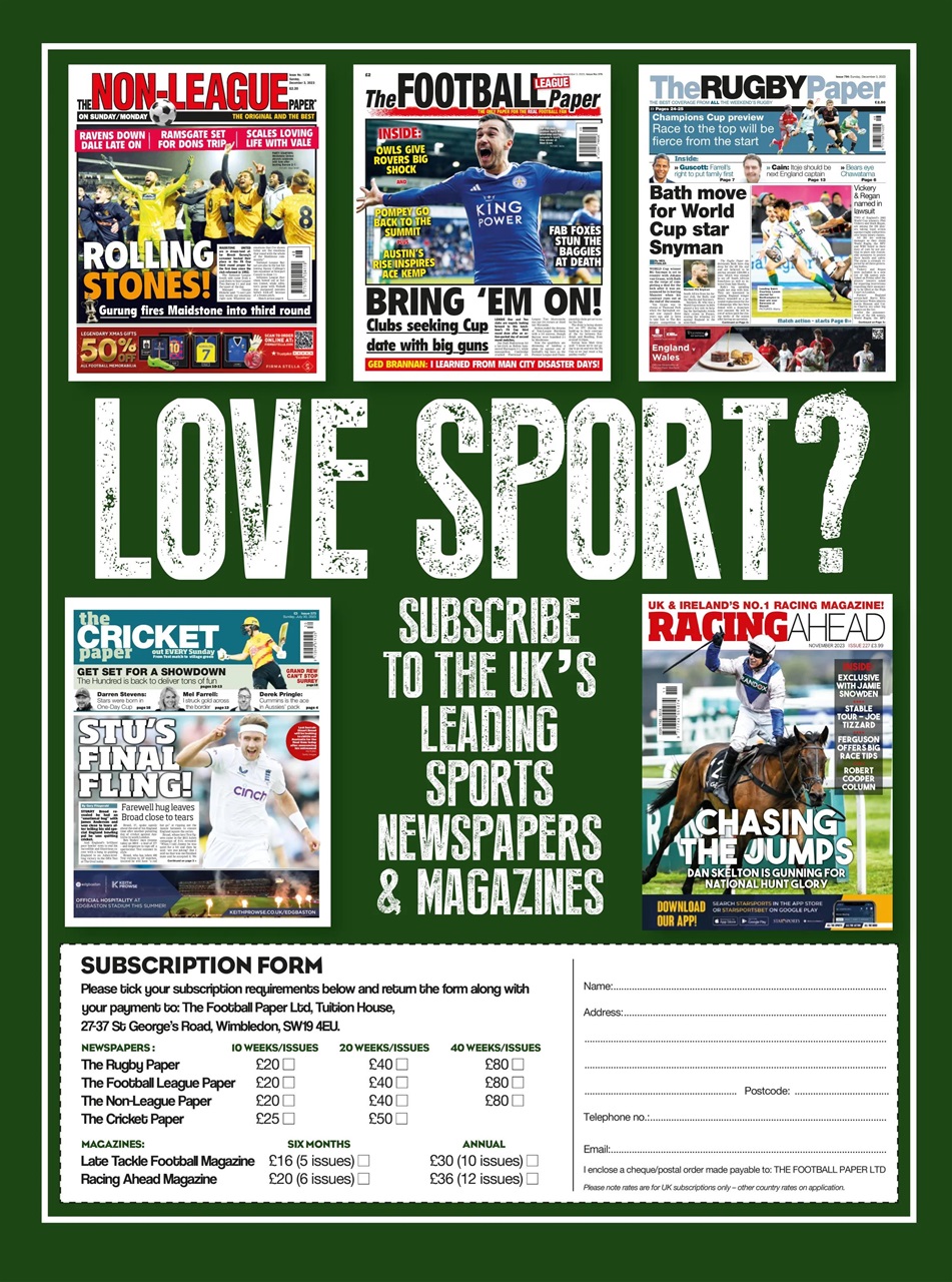 Late Tackle Football Magazine Preview Pages