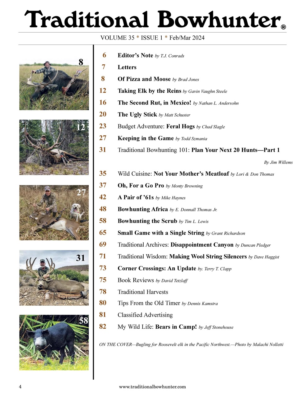 Traditional Bowhunter Magazine Preview Pages