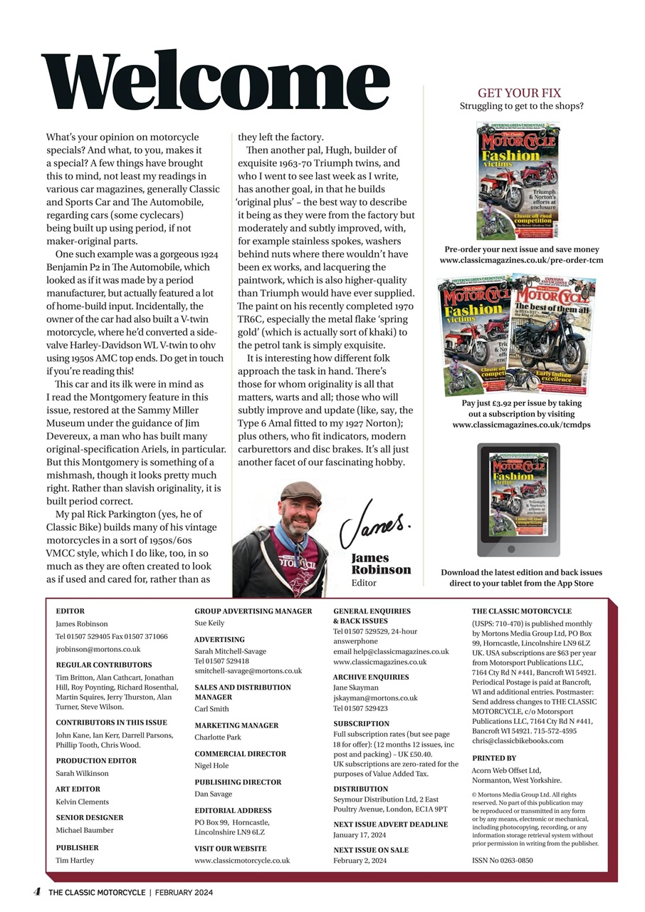 The Classic MotorCycle Preview Pages