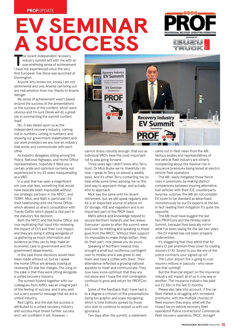 Professional Recovery Magazine Preview Pages