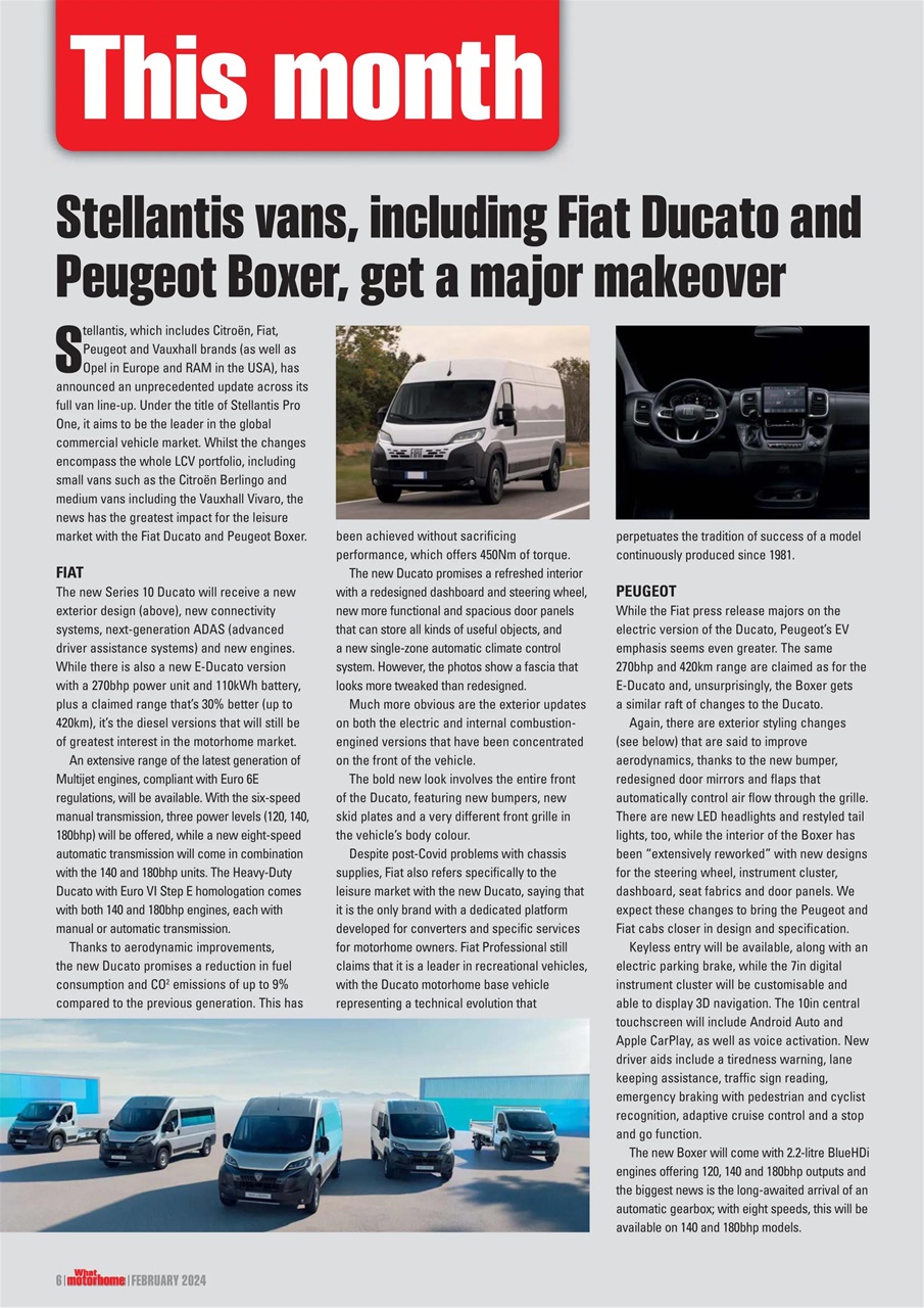 What Motorhome magazine Preview Pages