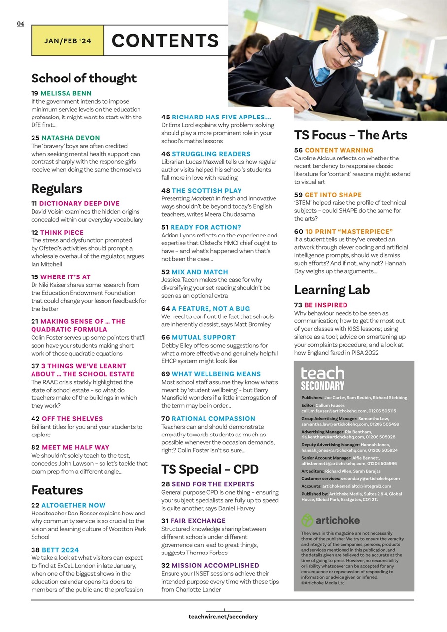 Teach Secondary Preview Pages