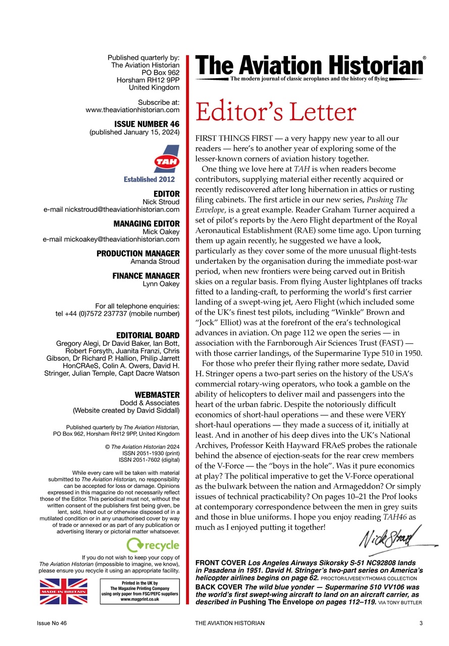 The Aviation Historian Magazine Preview Pages