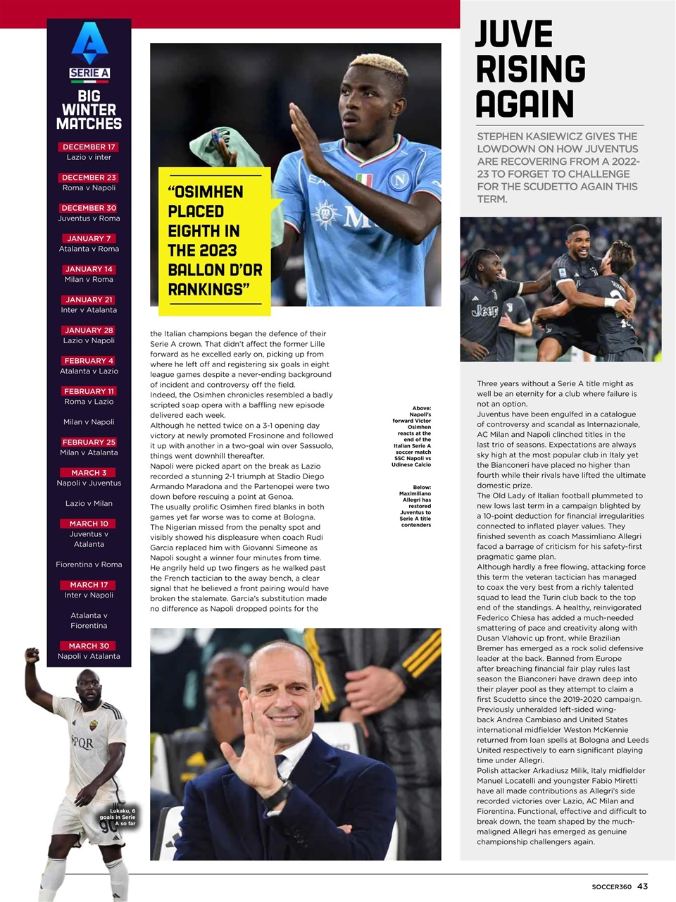 Soccer 360 Preview Pages