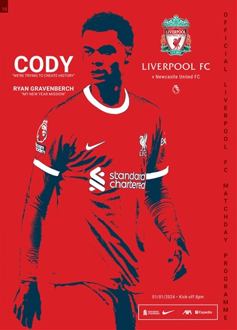 Liverpool FC Programmes issue vs Newcastle United 23/24