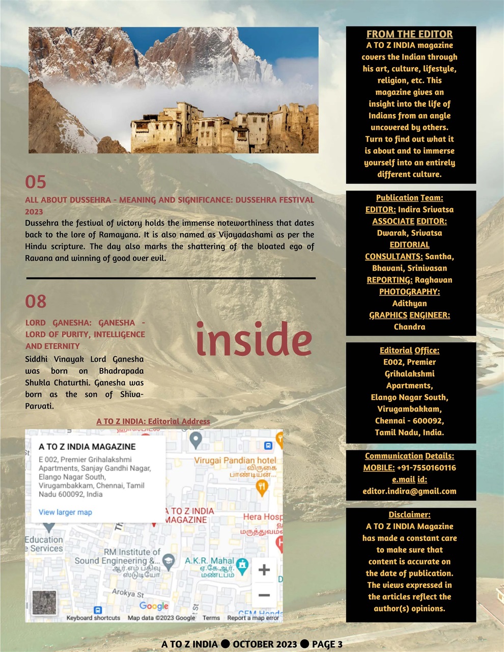 A to Z India Preview Pages