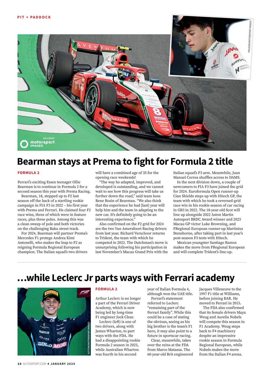 Autosport Preview Pages