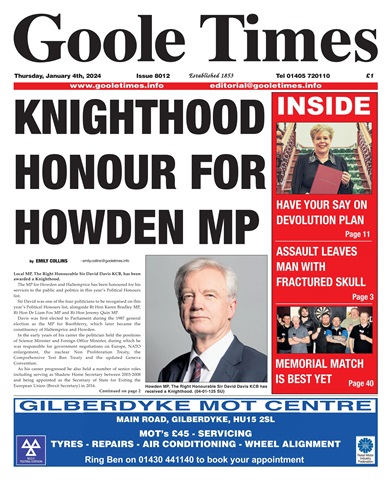 Goole Times issue January 4th 2024