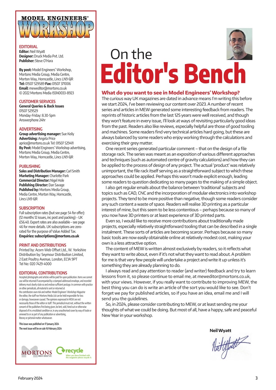 Model Engineer & Workshop Magazine Preview Pages