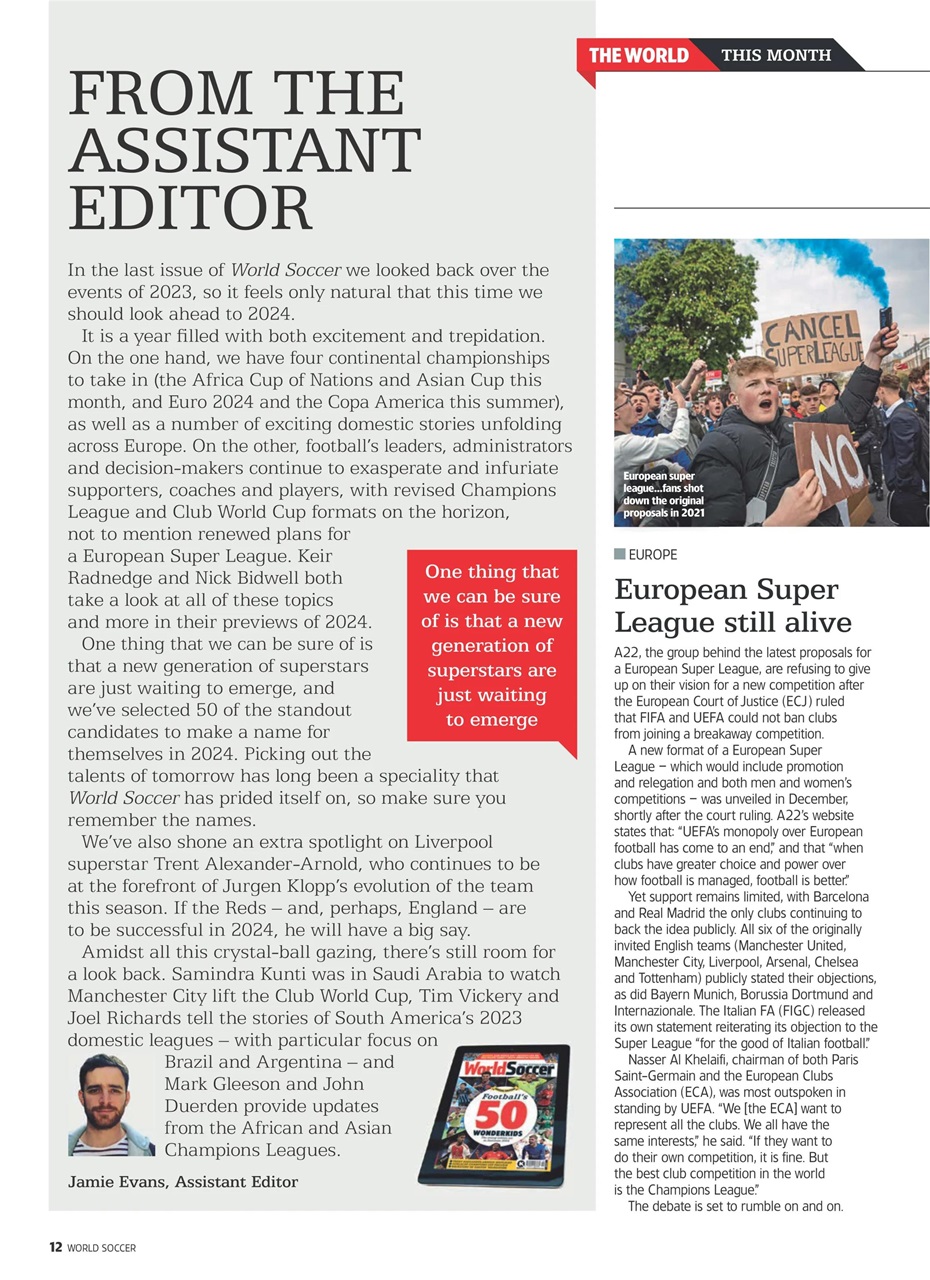 World Soccer Preview Pages