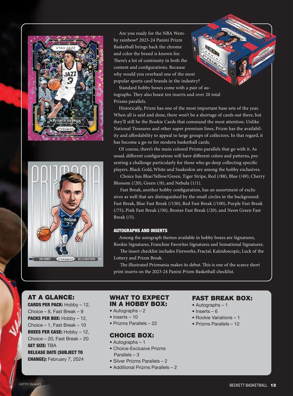 Beckett Basketball Magazine Preview Pages