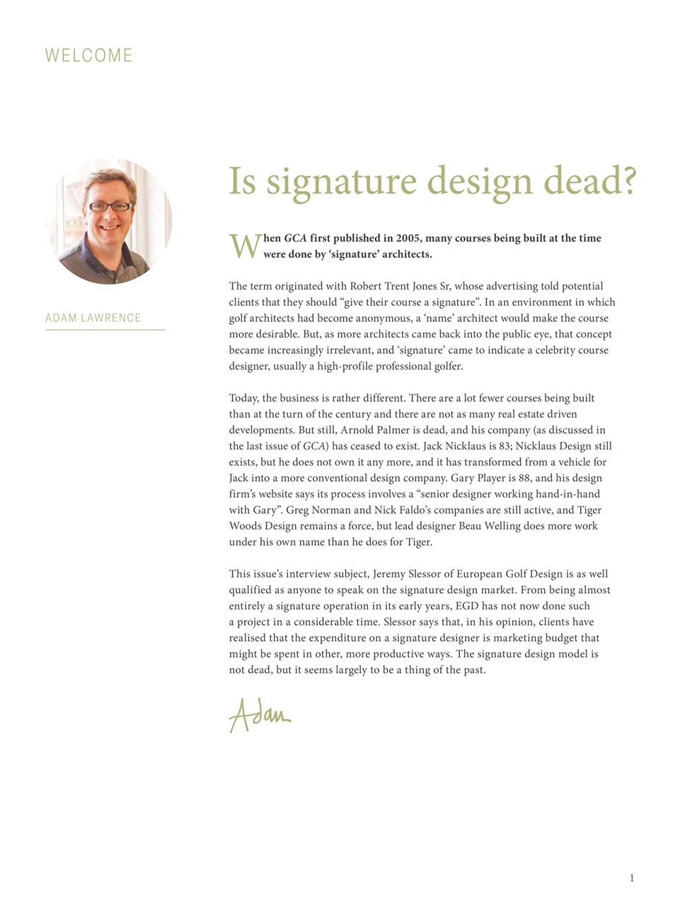 Golf Course Architecture Preview Pages