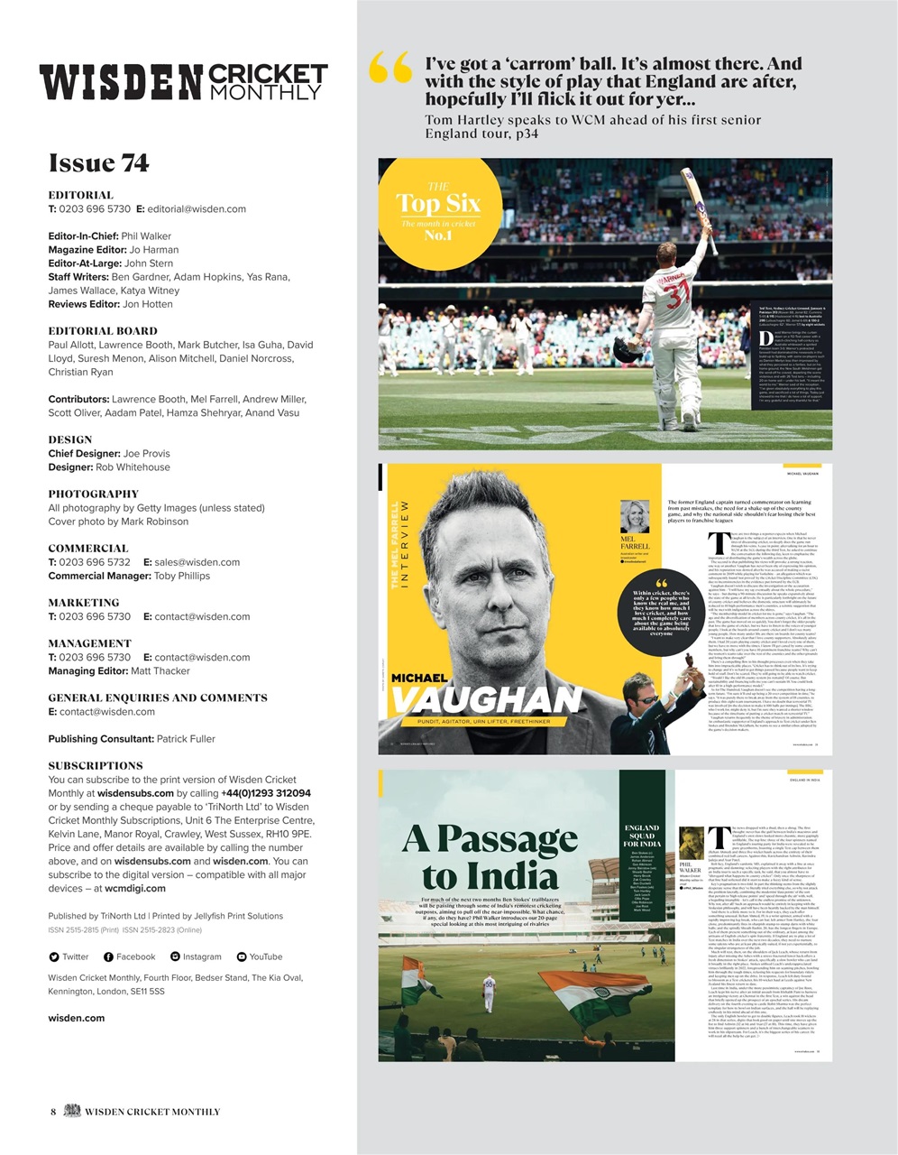 Wisden Cricket Monthly Preview Pages