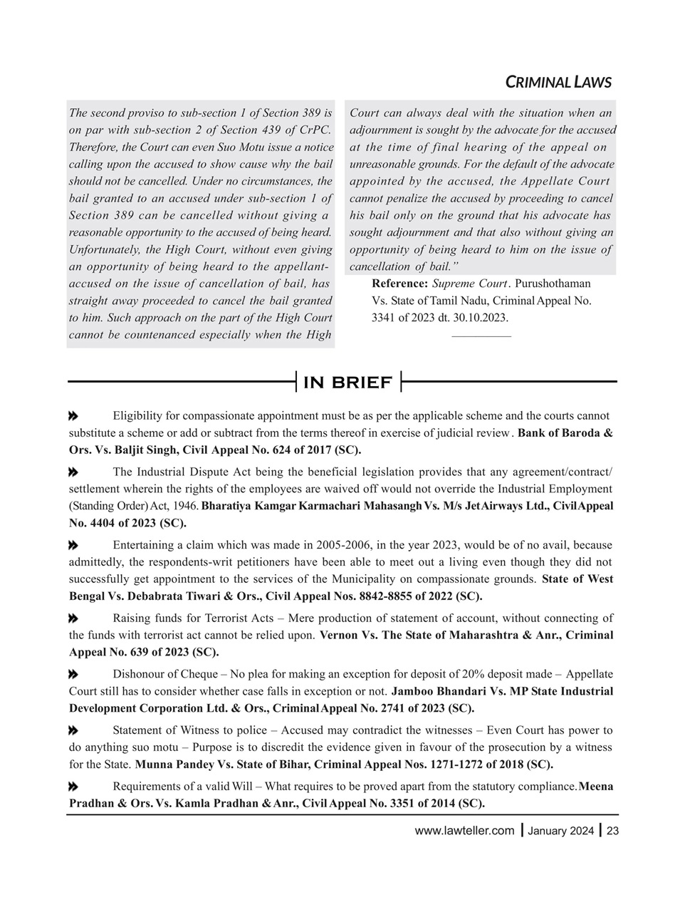 Lawteller – A Legal Awareness Magazine Preview Pages