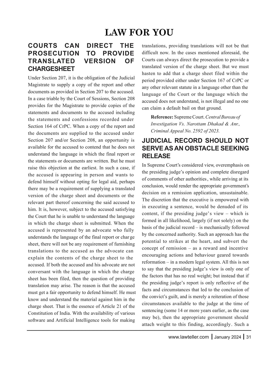 Lawteller – A Legal Awareness Magazine Preview Pages