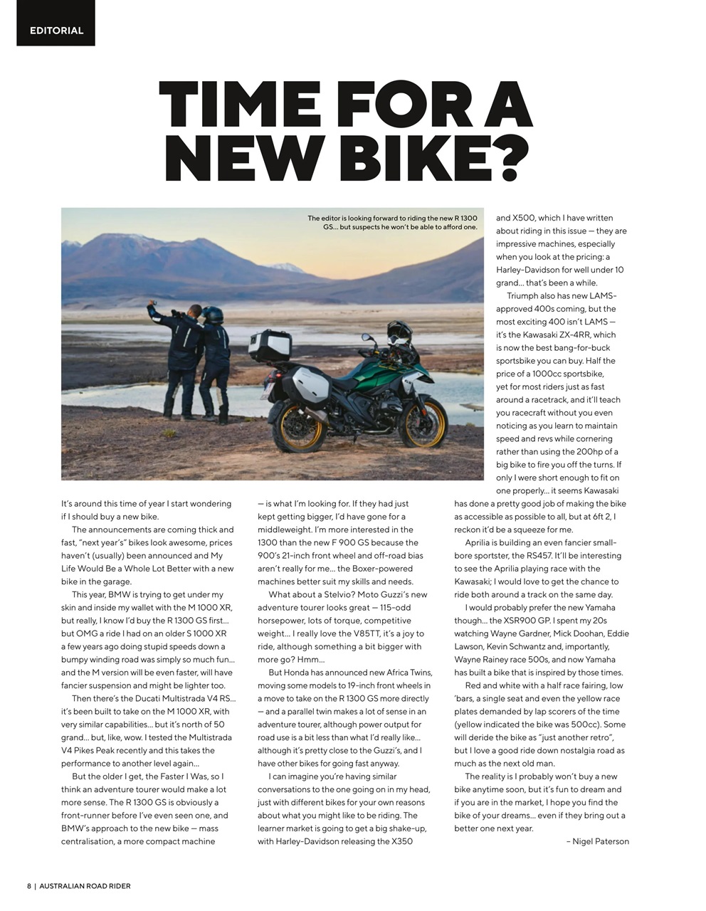 Australian Road Rider Preview Pages