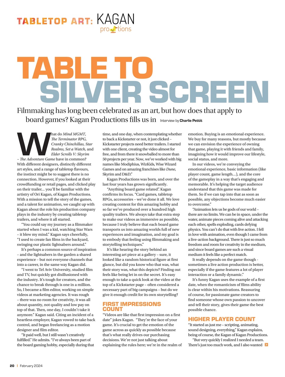 Tabletop Gaming Preview Pages