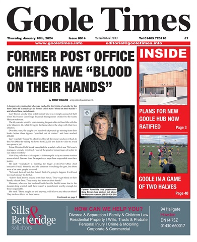 Goole Times issue January 18th 2024