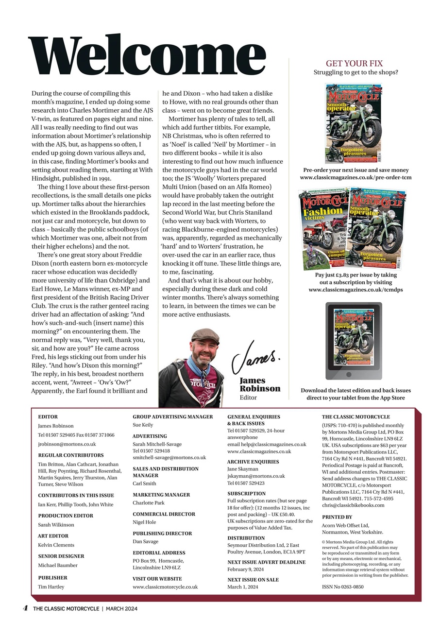 The Classic MotorCycle Preview Pages