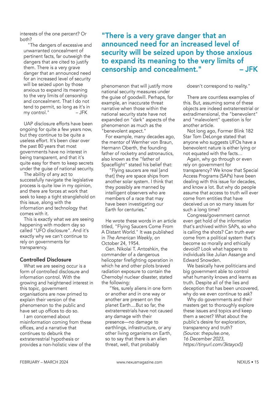 Nexus Magazine Preview Pages