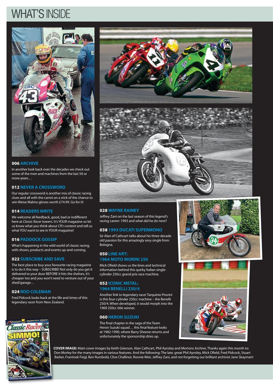 Classic Racer Preview Pages