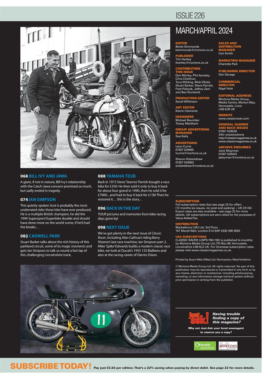 Classic Racer Preview Pages