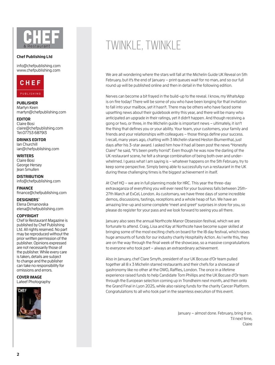 Chef & Restaurant Magazine Preview Pages