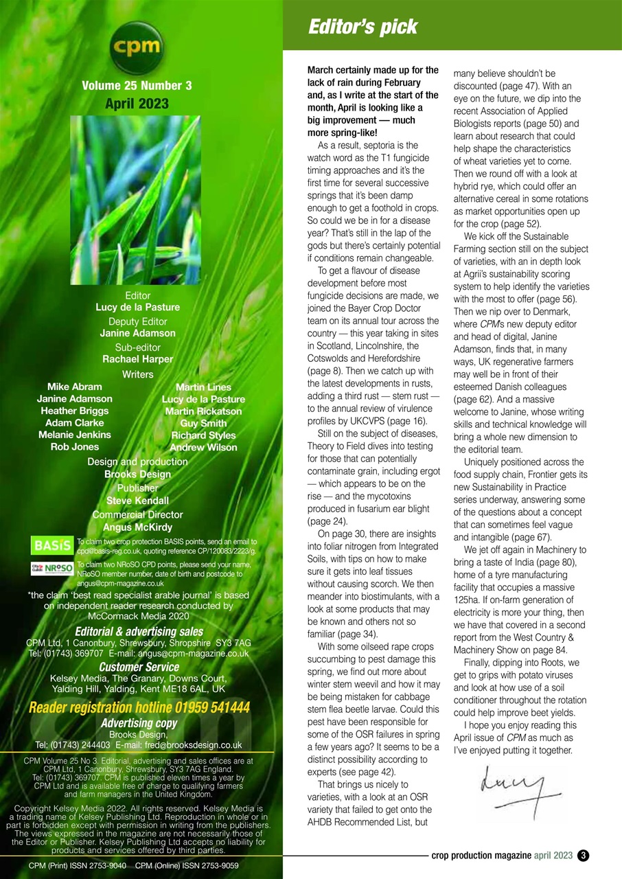 Crop Production Magazine Preview Pages