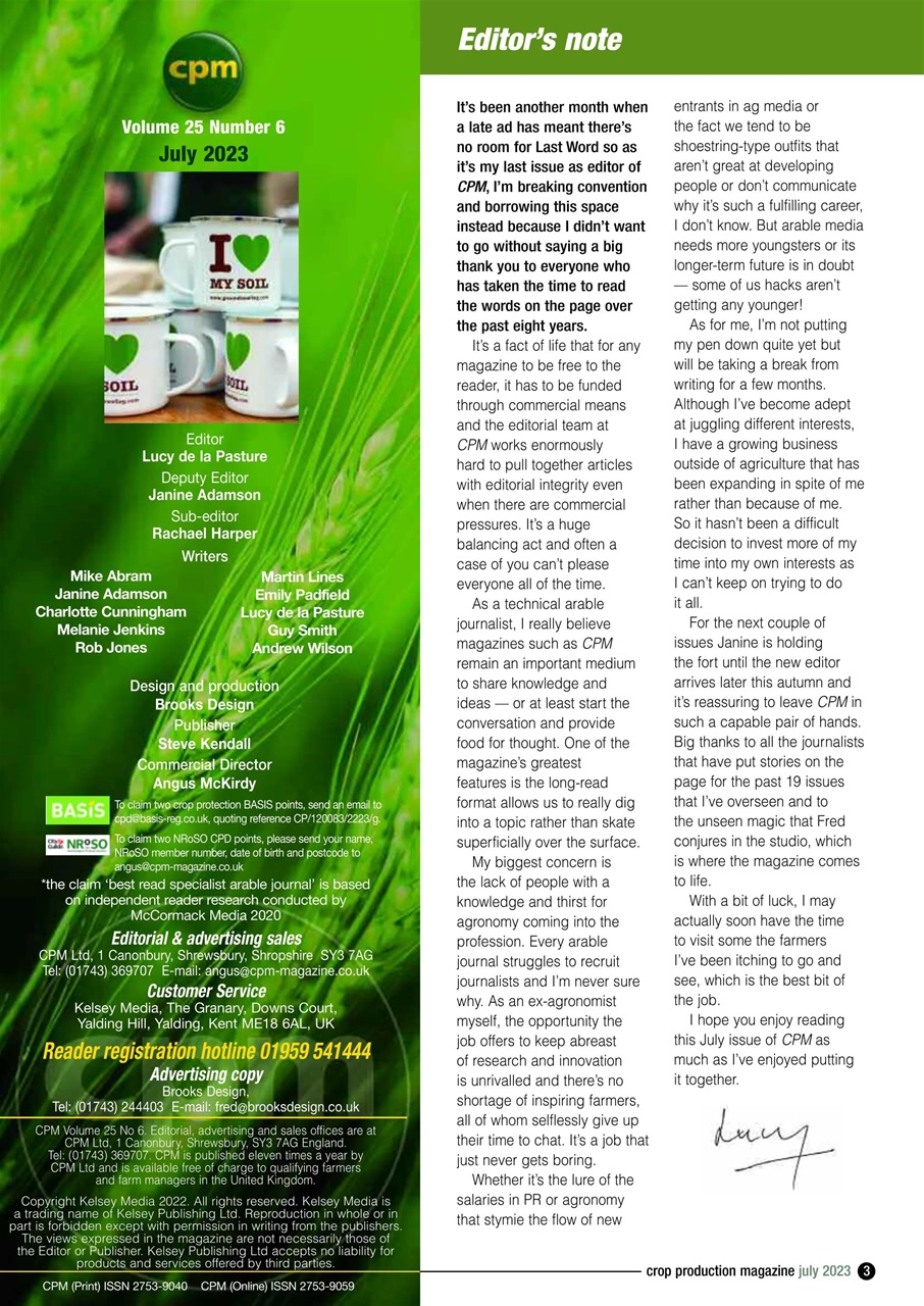 Crop Production Magazine Preview Pages