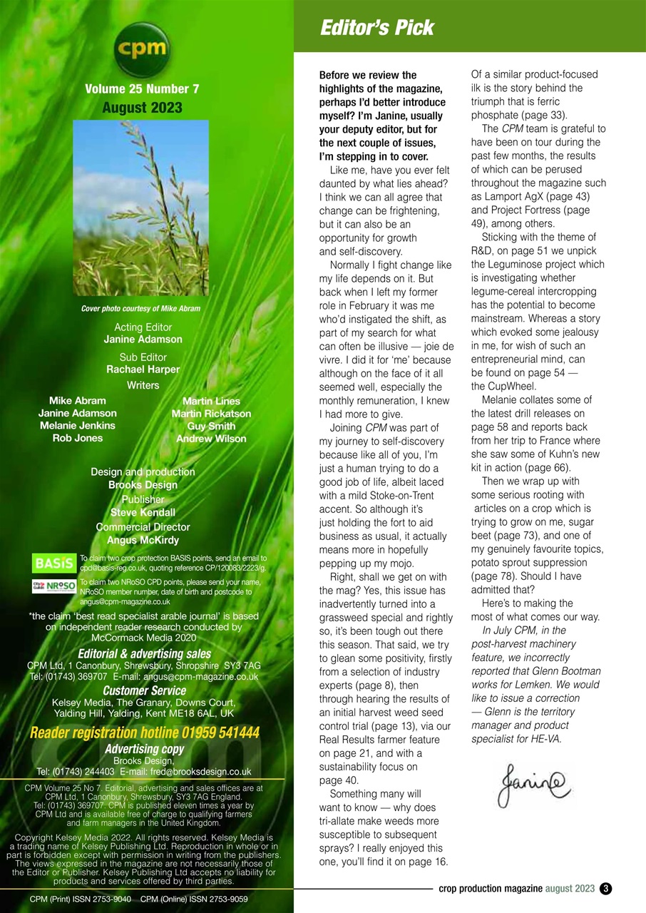 Crop Production Magazine Preview Pages