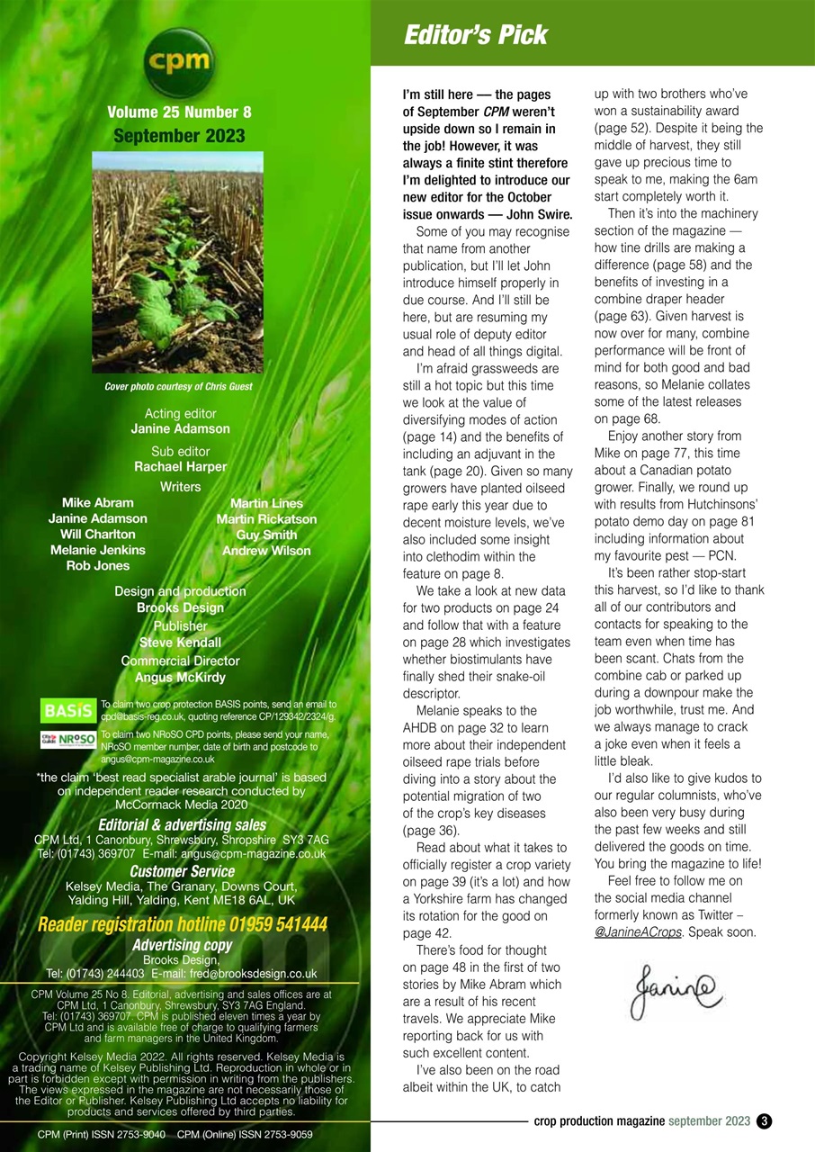 Crop Production Magazine Preview Pages