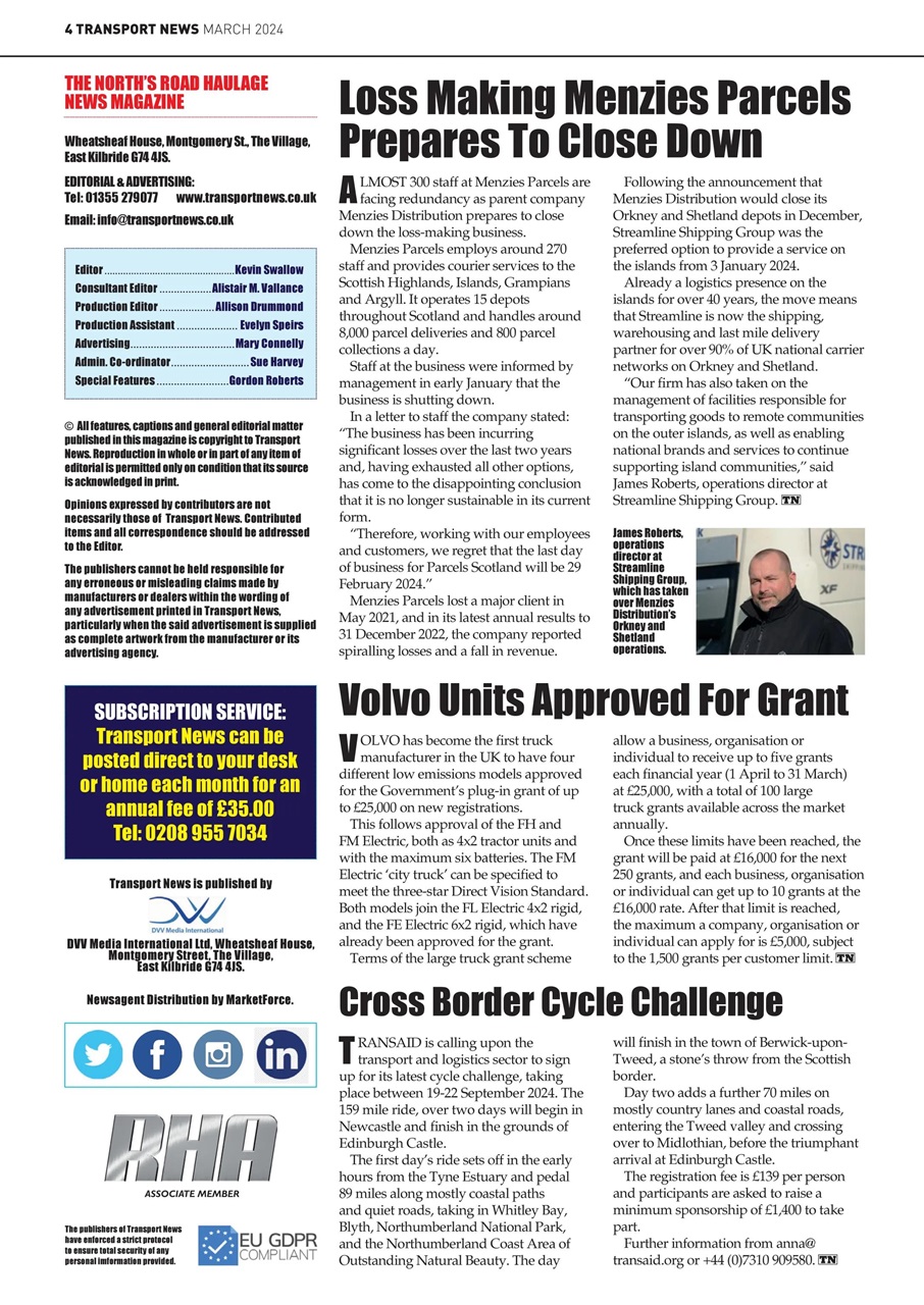 Transport News Preview Pages