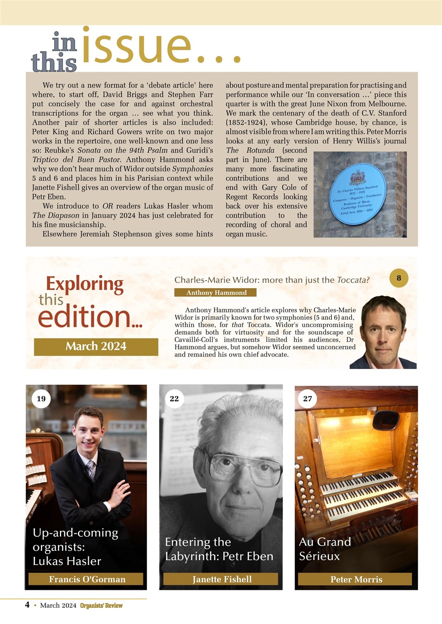 Organists' Review Preview Pages