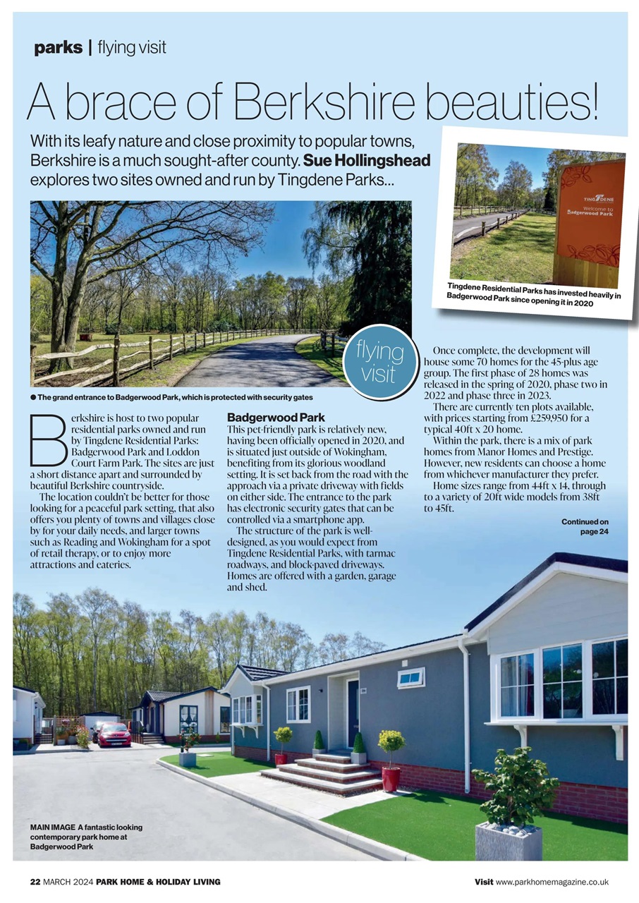 Park Home & Holiday Living Preview Pages