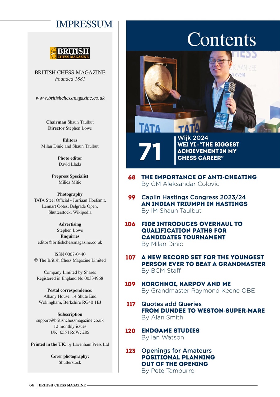 British Chess Magazine Preview Pages