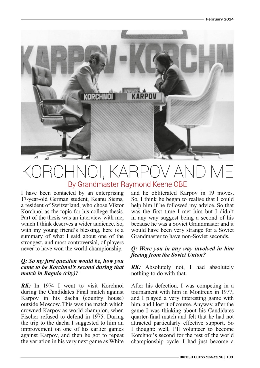 British Chess Magazine Preview Pages