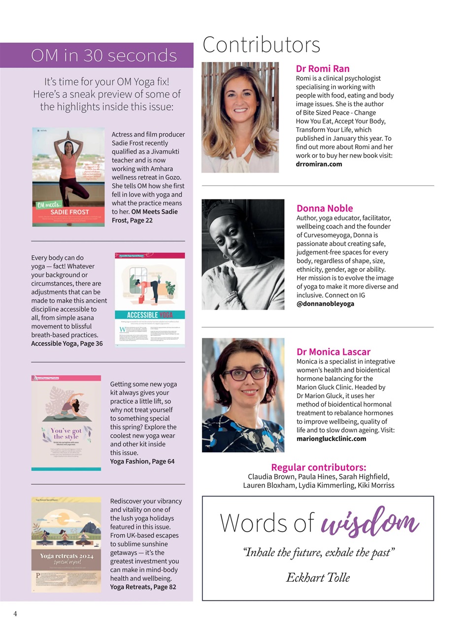 OM Yoga Magazine Preview Pages