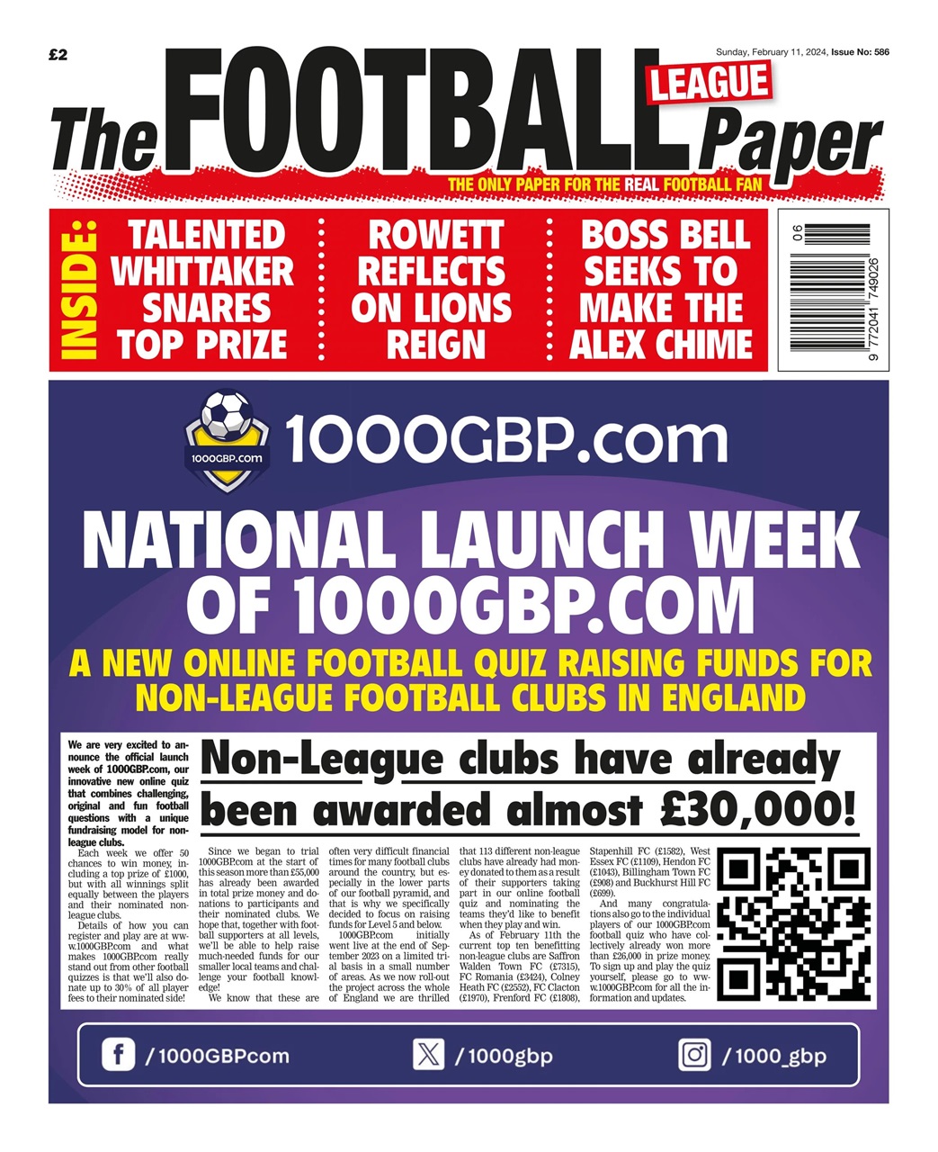 The Football League Paper Preview Pages