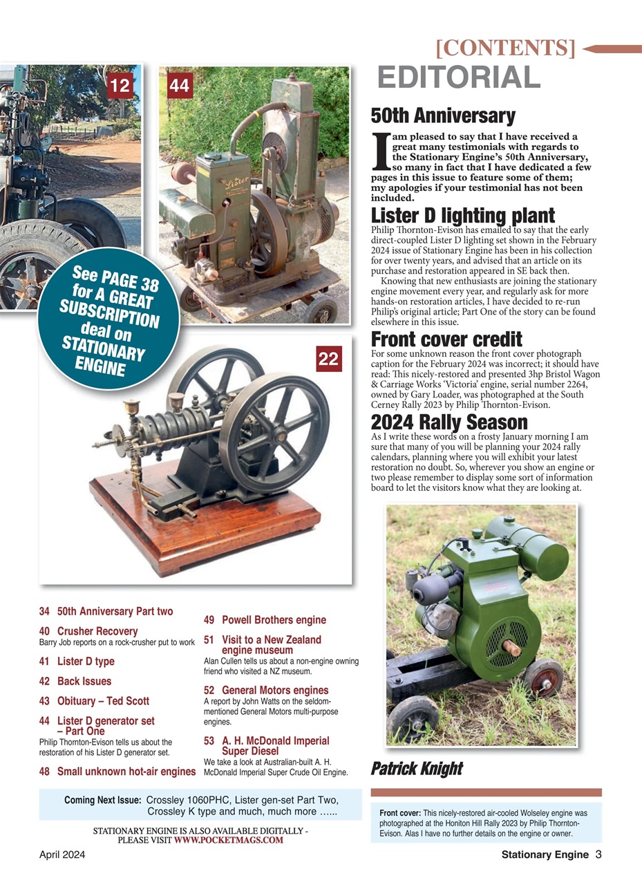 Stationary Engine Preview Pages