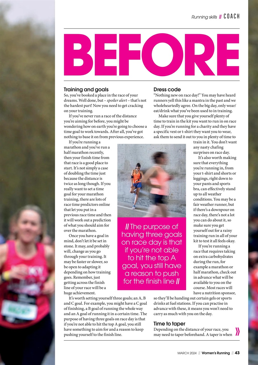 Women’s Running Preview Pages