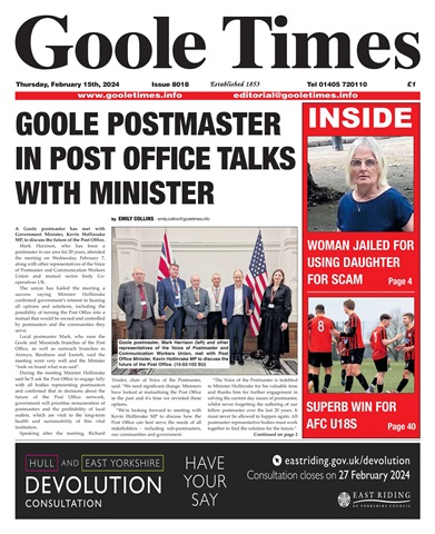Goole Times issue February 15th 2024