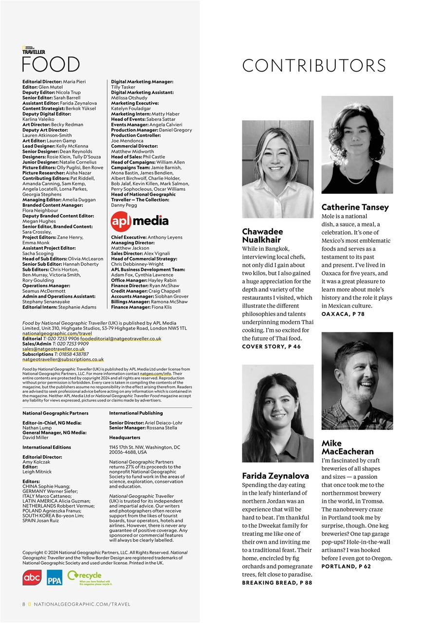 National Geographic Traveller Food Preview Pages