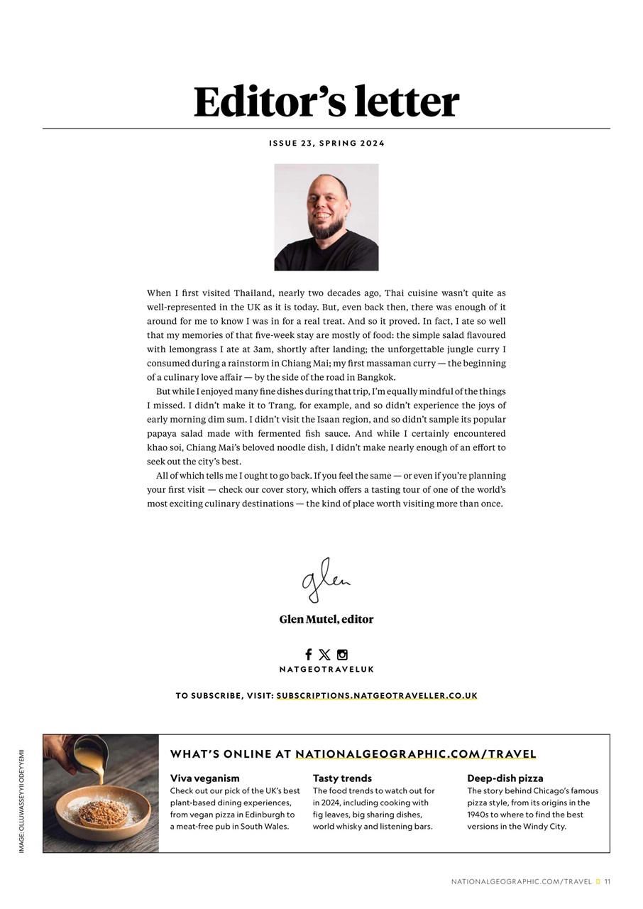 National Geographic Traveller Food Preview Pages