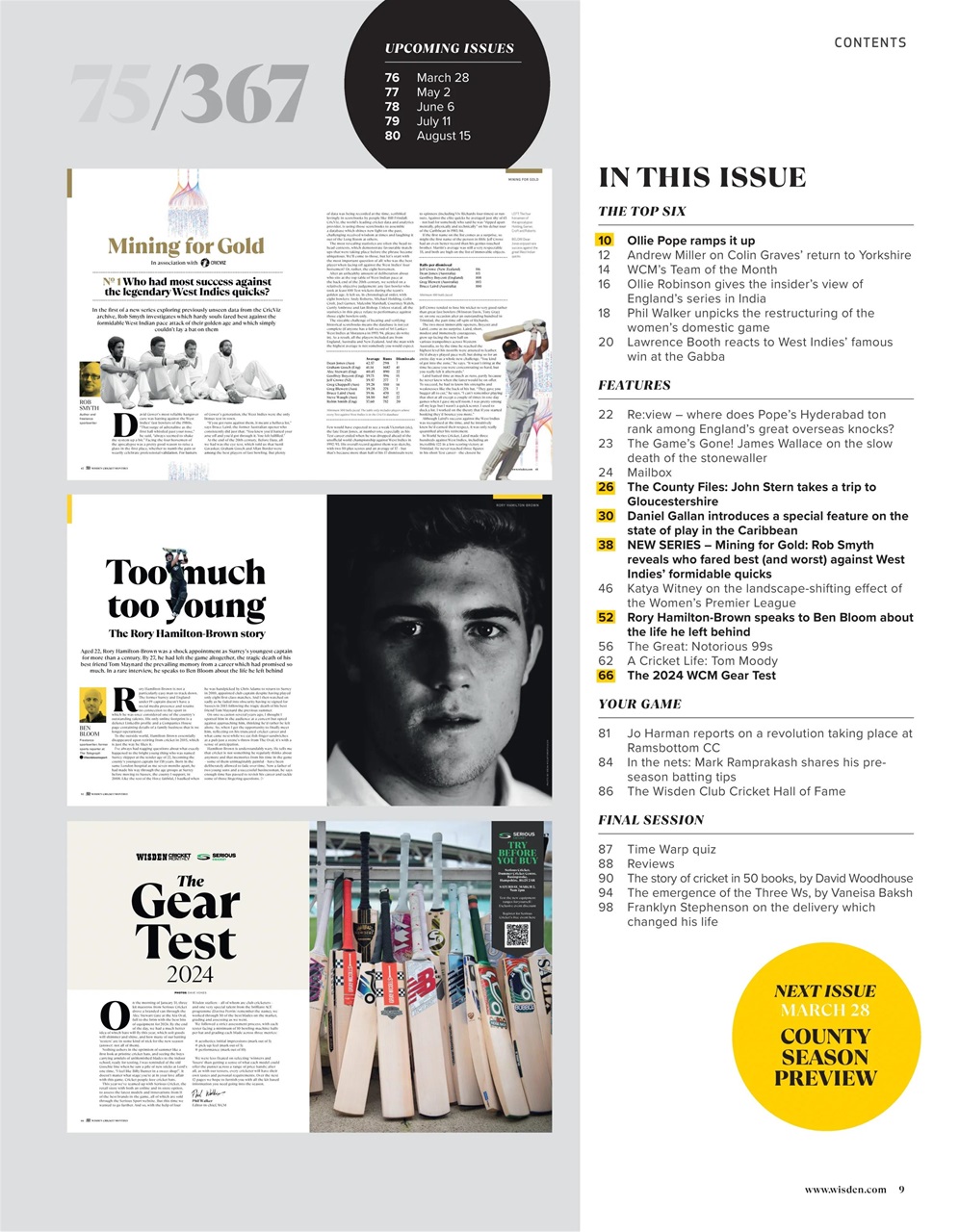Wisden Cricket Monthly Preview Pages