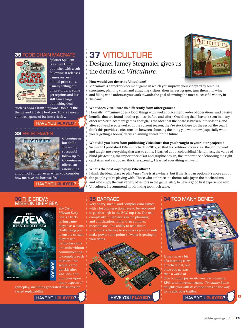 Tabletop Gaming Preview Pages