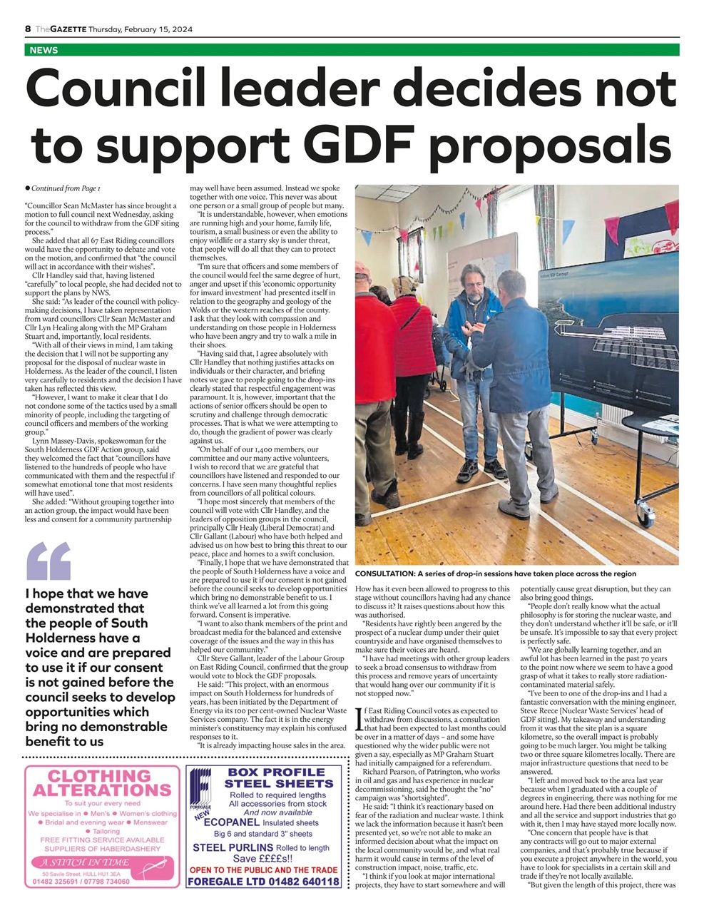 The Holderness & Hornsea Gazette Preview Pages