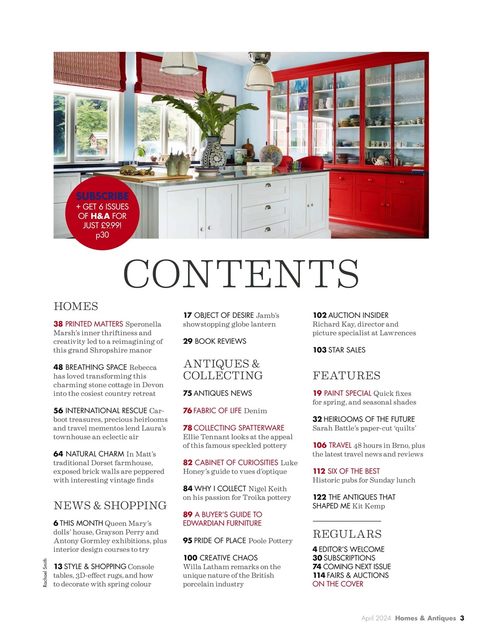 Homes & Antiques Magazine Preview Pages