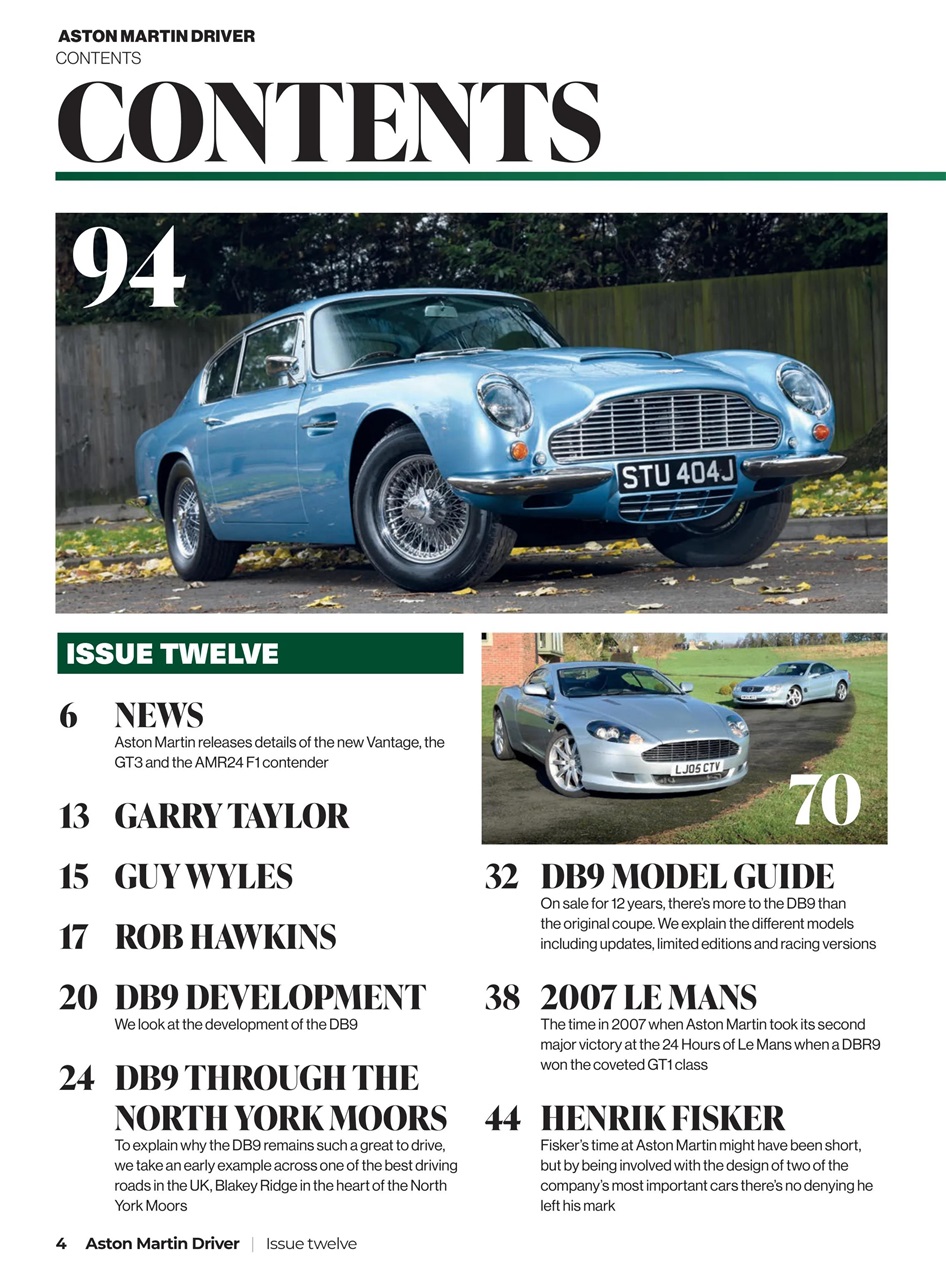 Aston Martin Driver Preview Pages