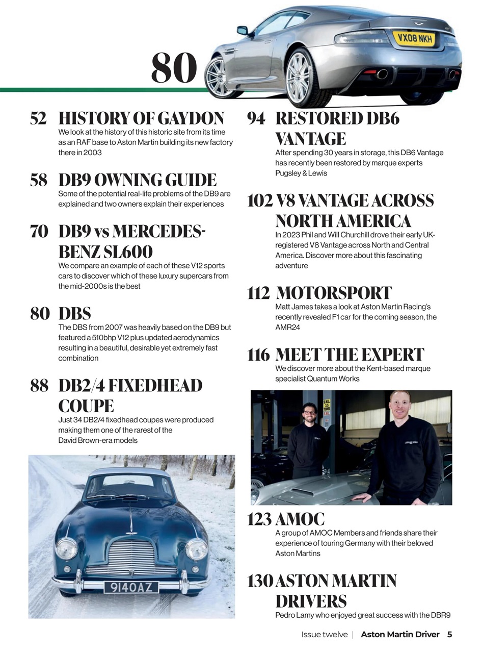 Aston Martin Driver Preview Pages