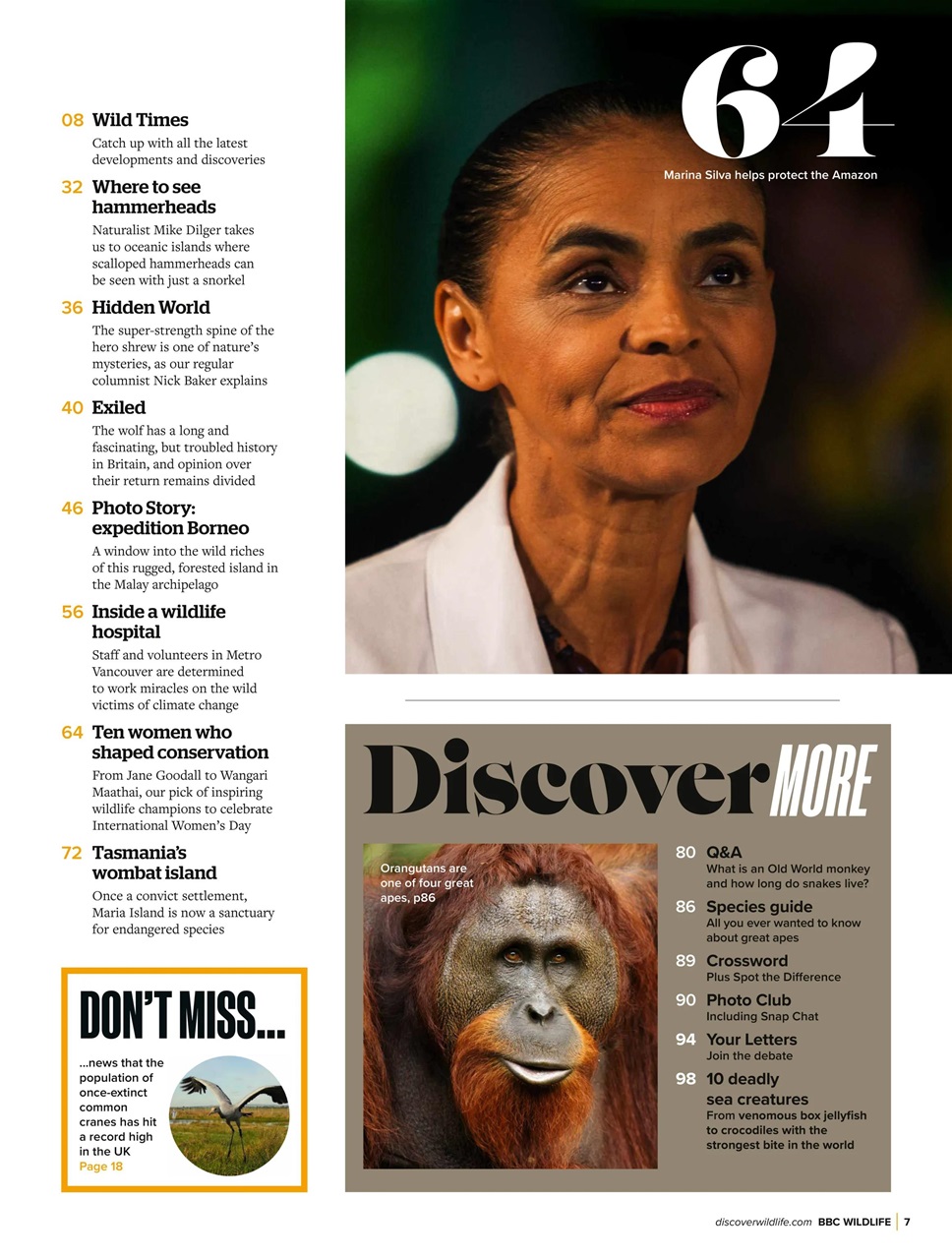 BBC Wildlife Magazine Preview Pages